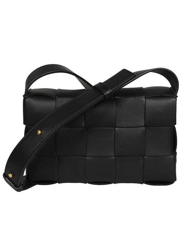 Cassette Intrecciato Small Cross Bag Black - BOTTEGA VENETA - BALAAN 1