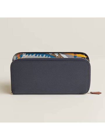 Silk'In Classic Long Wallet Navy - HERMES - BALAAN 1