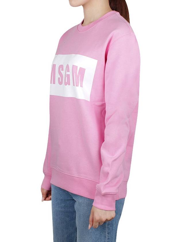 Box Logo Crew Neck Cotton Sweatshirt Pink - MSGM - BALAAN 4