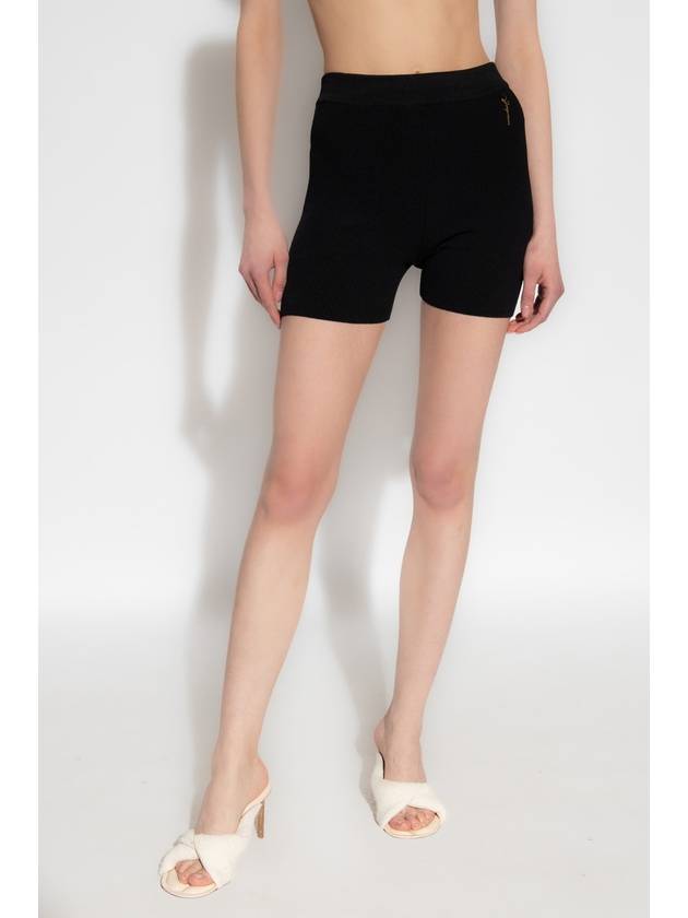 Le Short Pralu Charm Logo Knit Shorts Black - JACQUEMUS - BALAAN 4