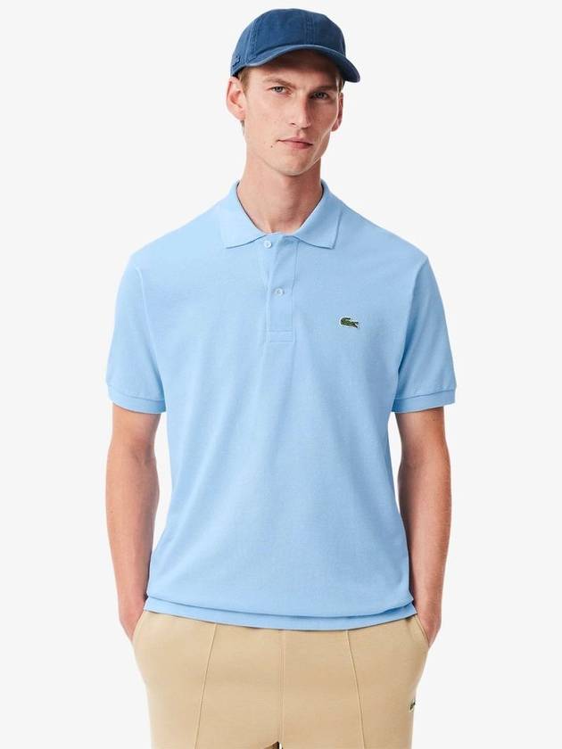 Men's Logo Classic Fit Cotton Short Sleeve Polo Shirt Panorama Blue - LACOSTE - BALAAN 2