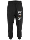 Club Fleece Stack Logo Track Pants Black - NIKE - BALAAN 2