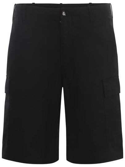 Bokeh Flower Button Cotton Shorts Black - KENZO - BALAAN 2