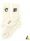 Logo Embroidery Socks Ivory - DIOR - BALAAN 2