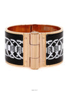 Enamel Hinged Bracelet Bangle Rose Gold Black Ashu - HERMES - BALAAN 1