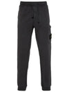 Compass Patch Cotton Jersey Track Pants Dark Grey - STONE ISLAND - BALAAN 2