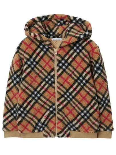 Kids Vintage Check Hooded Fleece Jacket Archive Beige - BURBERRY - BALAAN 2