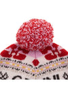 Logo Graphic Intarsia Knit Beanie Red - GANNI - BALAAN 8