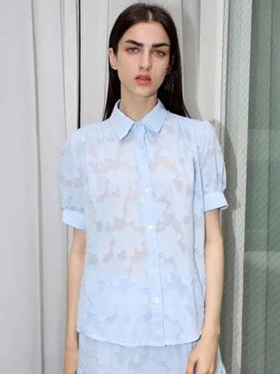 Cloud Shirring Blouse Blue - DAMAGE MNEMONIC - BALAAN 2