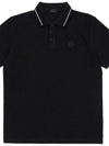 Moncler Men s Logo Patch Short Sleeve Collar 8A00001 89A16 999 - MONCLER - BALAAN 1