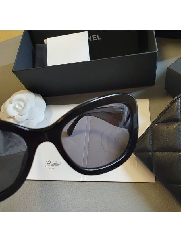 Logo Rectangle Framed Sunglasses Black - CHANEL - BALAAN 5