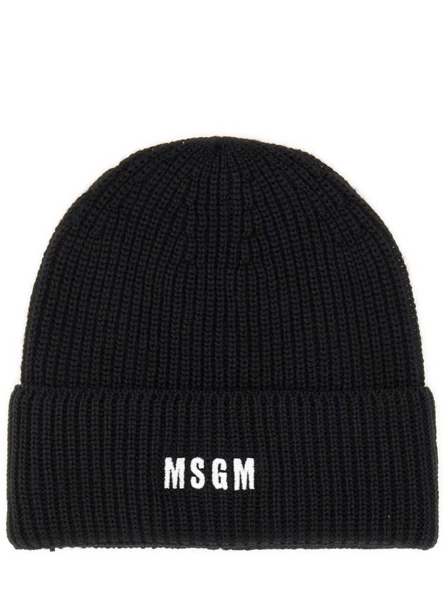 Mini Embroidered Logo Beanie Black - MSGM - BALAAN 3