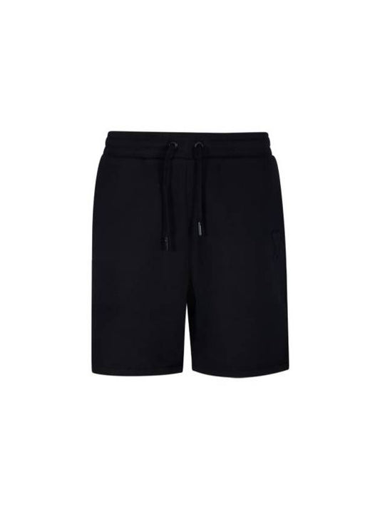 Embossed Logo Jersey Shorts Black - AMI - BALAAN 1