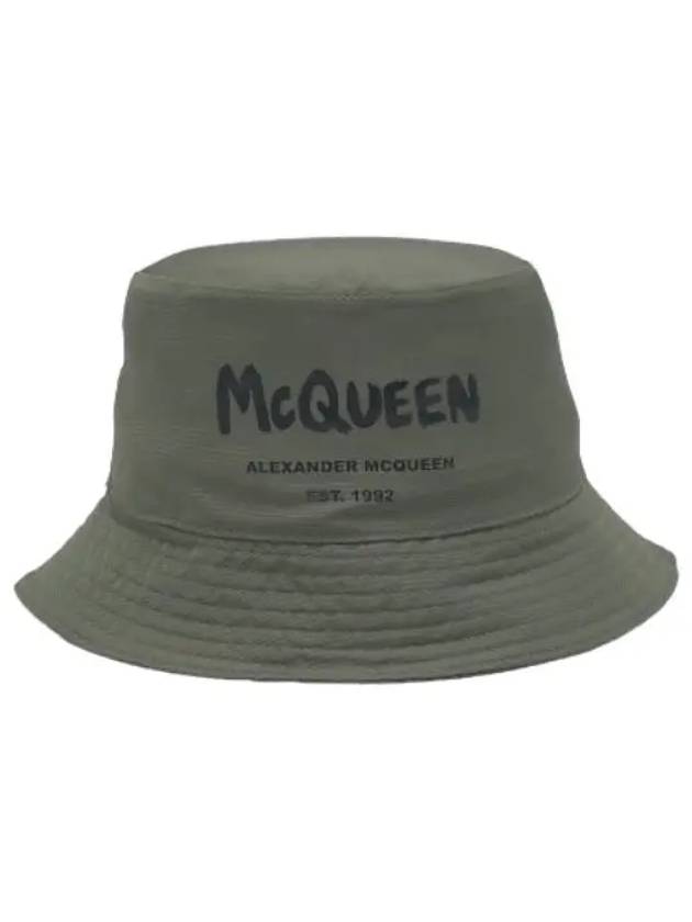 Logo Bucket Hat Khaki - ALEXANDER MCQUEEN - BALAAN 1