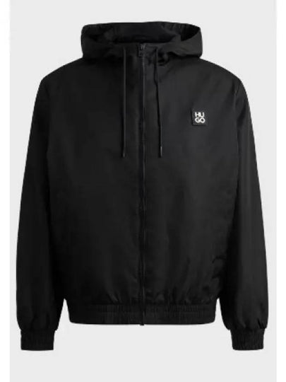 Stacked Logo Trim Water Repellent Hooded Jacket Black - HUGO BOSS - BALAAN 2