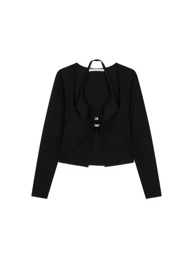 t Crystal Logo Bikini Cardigan Black 270517 - ALEXANDER WANG - BALAAN 1