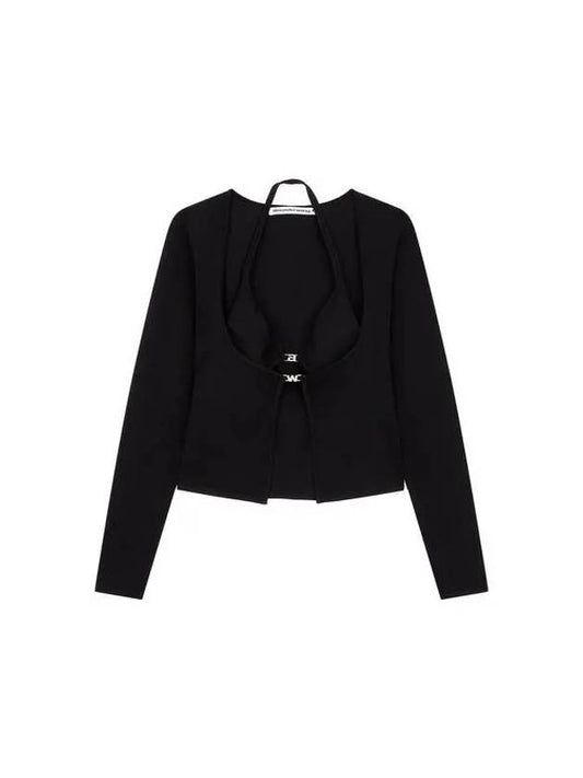 t Crystal Logo Bikini Cardigan Black 270517 - ALEXANDER WANG - BALAAN 1