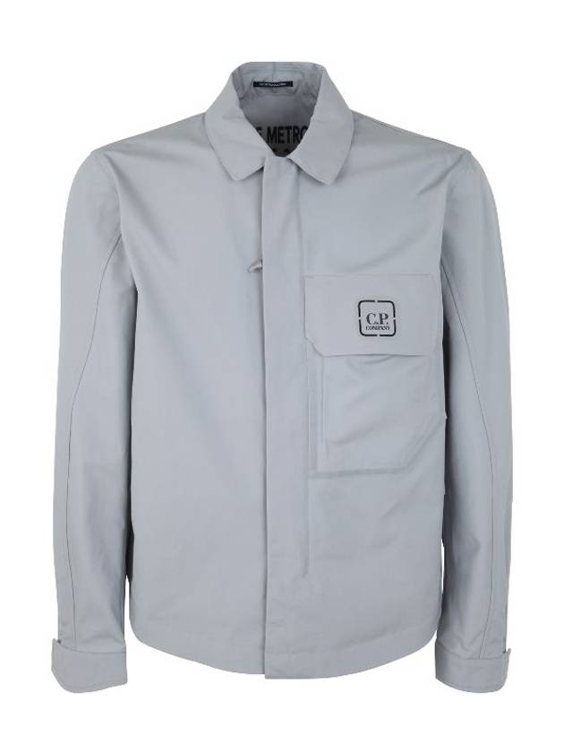 Metropolis Logo Patch Shirt Zip Up Jacket Grey - CP COMPANY - BALAAN 2