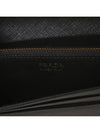 Saffiano Triangular Logo Flap Long Wallet Black - PRADA - BALAAN 6