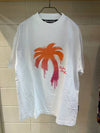 Palm Tree Printed Crewneck Classic Cotton Short Sleeve T-Shirt White - PALM ANGELS - BALAAN 8