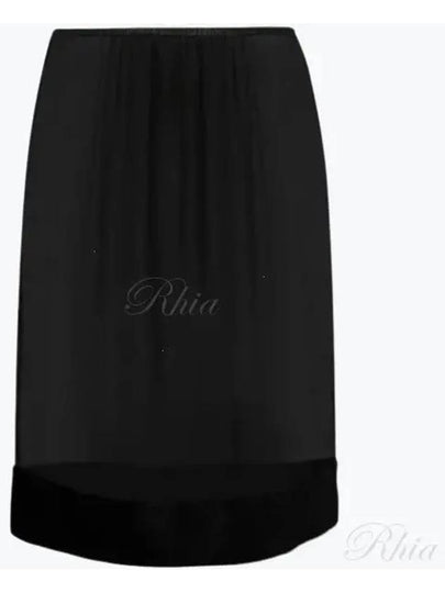 Semi Sheer Silk H-Line Skirt Black - SAINT LAURENT - BALAAN 2