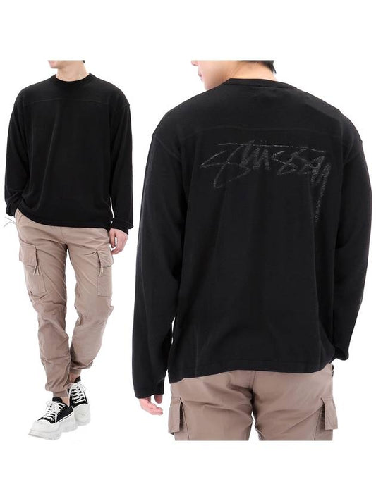 Football Sweater 117181 BLACK - STUSSY - BALAAN 1
