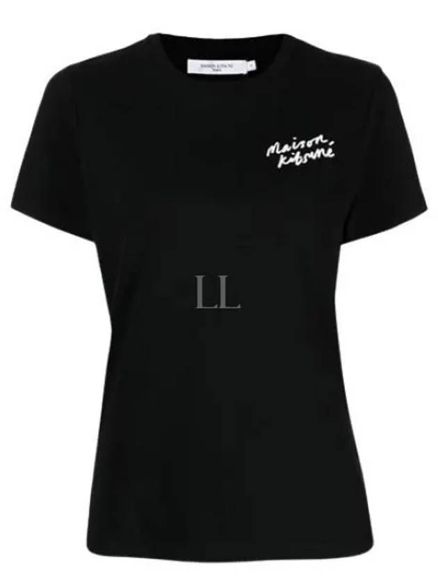 Mini Handwriting Classic Short Sleeve T-Shirt Black - MAISON KITSUNE - BALAAN 2