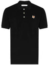 Fox Head Patch Classic Short Sleeve Polo Shirt Black - MAISON KITSUNE - BALAAN 1