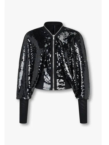 WOMEN Sequin Batwing Flight Jacket Black - RICK OWENS - BALAAN 1