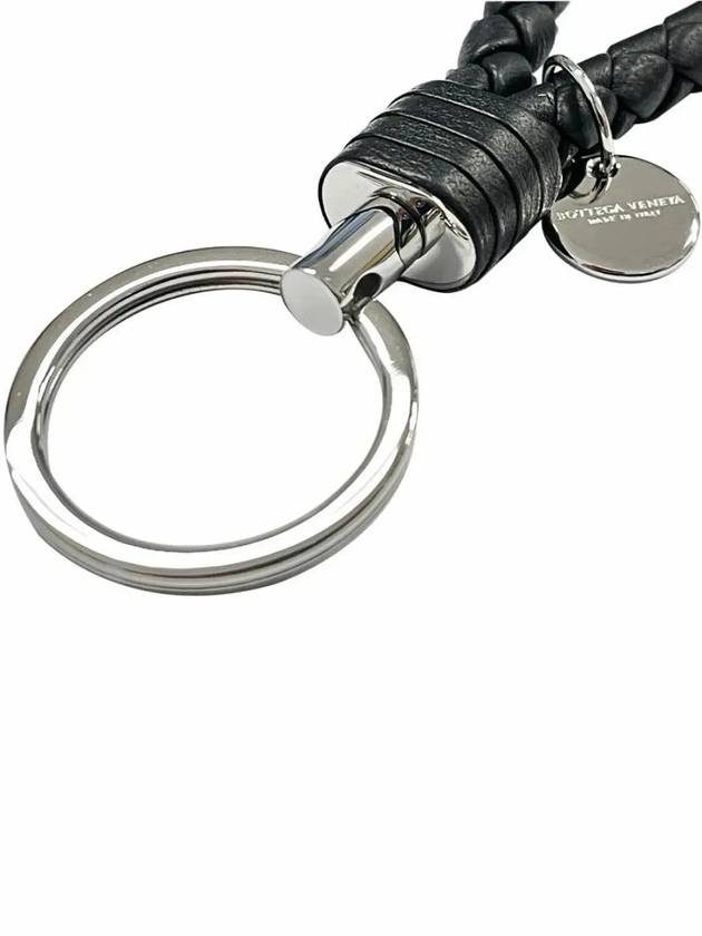 Intrecciato Leather Key Holder Black - BOTTEGA VENETA - BALAAN 3