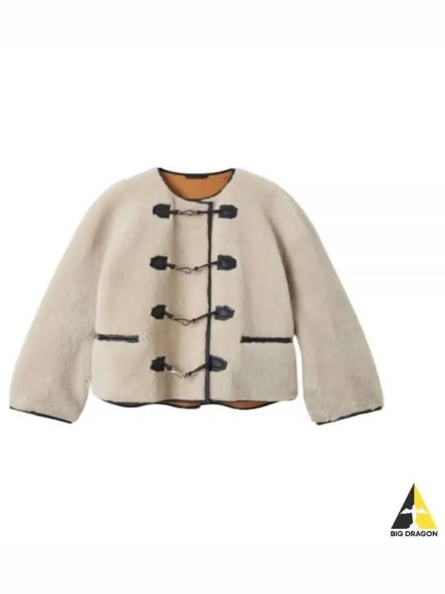 Women Teddy Shearling Jacket Cream - TOTEME - BALAAN 2