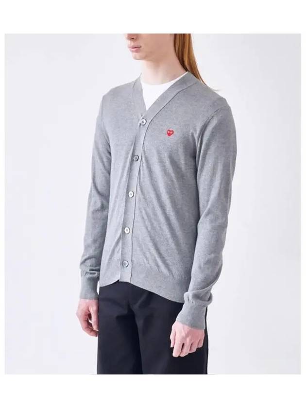 Comme des Garcons Men s Gray Little Red Heart Cotton Cardigan MP215ACS13 - COMME DES GARCONS - BALAAN 2