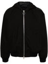 Cotton Hooded Jacket Black - ACNE STUDIOS - BALAAN 1