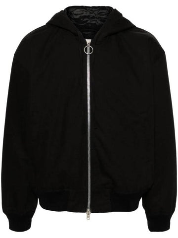 Cotton Hooded Jacket Black - ACNE STUDIOS - BALAAN 1