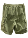 Logo Patch Pocket Banding Bermuda Shorts Sage Green - STONE ISLAND - BALAAN 3