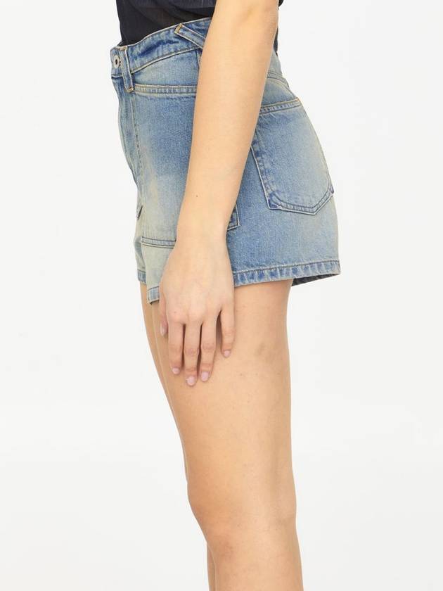 Light-Blue Denim Shorts - KENZO - BALAAN 3