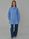 Cotton shirring mini shirt dress Blue - OPENING SUNSHINE - BALAAN 1