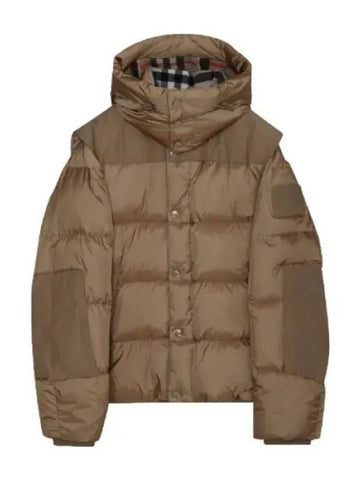 Detachable sleeve hooded puffer jacket - BURBERRY - BALAAN 1