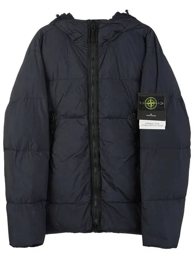 Men's Waffen Patch Crinkle Labs Short Padded Navy - STONE ISLAND - BALAAN.