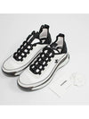 mixed fiber white CC logo low top sneakers black dark gray - CHANEL - BALAAN.