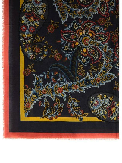 Etro Black Wool Blend Scarf - ETRO - BALAAN 2