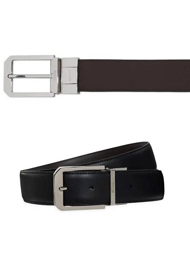 Reversible Leather Belt Dark Brown Black - ERMENEGILDO ZEGNA - BALAAN 5