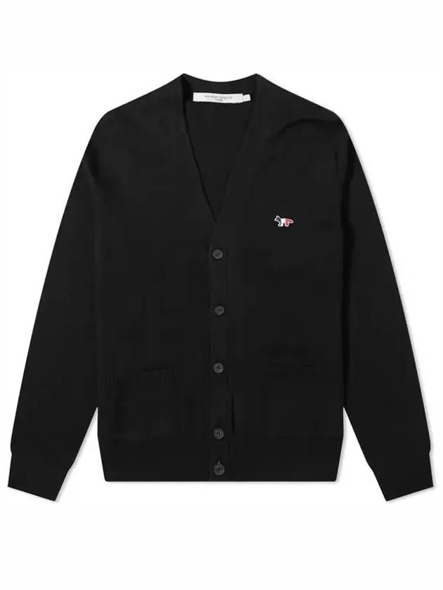 Tricolor Fox Patch Classic Cardigan Black - MAISON KITSUNE - BALAAN 2