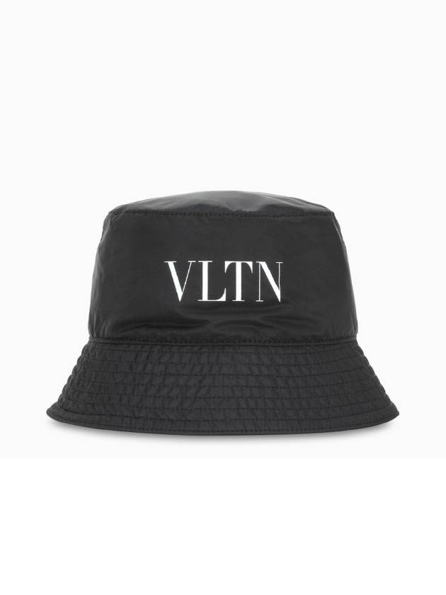 Logo Cotton Bucket Hat Black - VALENTINO - BALAAN.