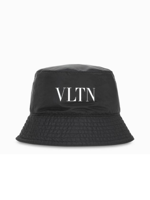 Logo Cotton Bucket Hat Black - VALENTINO - BALAAN 1