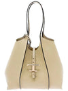 Logo T Timeless Leather Tote Bag Beige - TOD'S - BALAAN 3