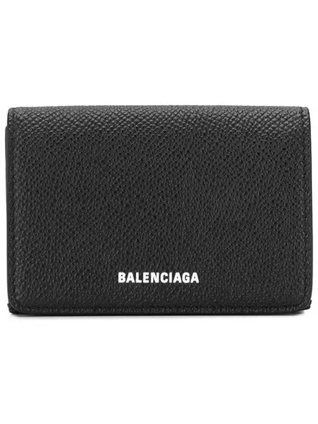 Logo Leather Half Wallet Black - BALENCIAGA - BALAAN 3