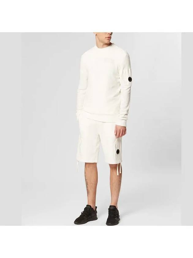 Lens Wappen Crew Neck Knit Top White - CP COMPANY - BALAAN 4