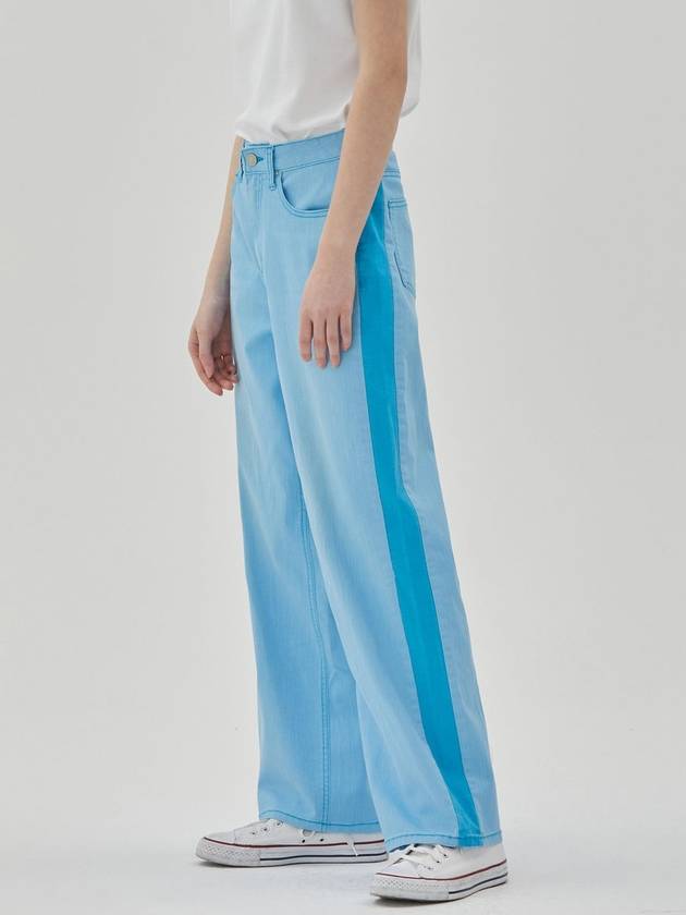 Denim Side Color Wide Pants Blue - RYUL+WAI: - BALAAN 2