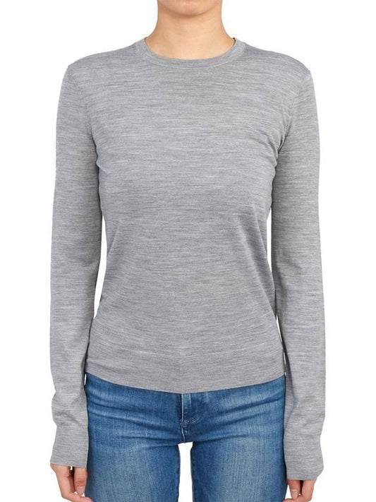 Regal Wool Crew Neck Knit Top Grey - THEORY - BALAAN 2